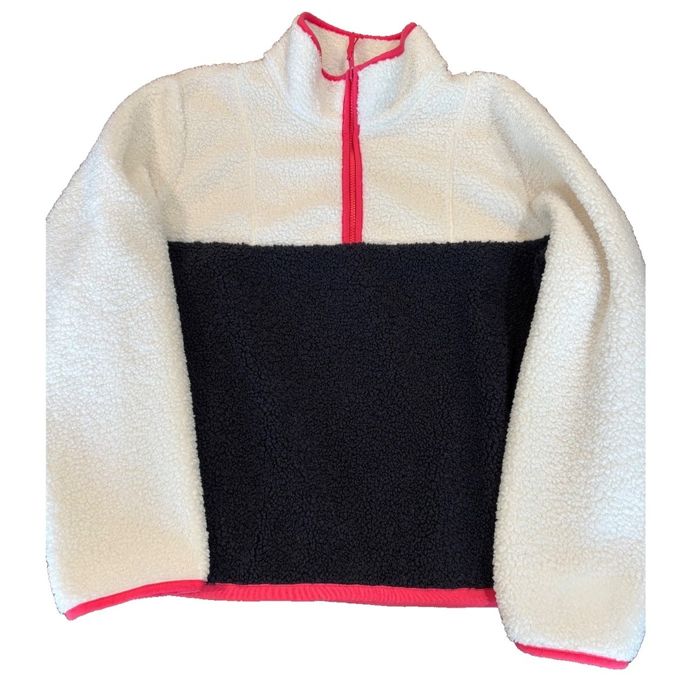 NWOT T for Talbots Womens' XL Half Zip Fleece Jacket colorblock, standup collar